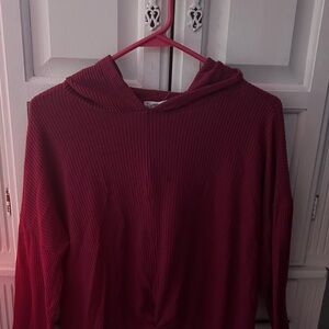 Burgundy Hooded Sweater